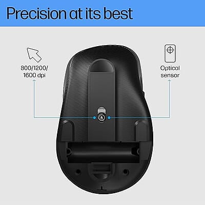 HP M120 Wireless Mouse, USB-A Nano dongle, 2.4 GHz Wireless Connection, 6 Buttons, Up to 1600 dpi, Optical Sensor, Ergonomic Design, 12-Month Battery HP M120 Wireless Mouse, USB-A Nano dongle, 2.4 GHz Wireless Connection, 6 Buttons, Up to 1600 dpi, Optical Sensor, Ergonomic Design, 12-Month Battery