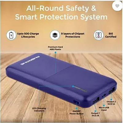 Ambrane PP-111 10000 mAh Power Bank (Blue) Ambrane PP-111 10000 mAh Power Bank (Blue)