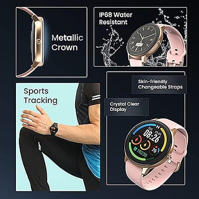 Ambrane Fitshot Sphere Round Smart Watch (Pearl Pink) Ambrane Fitshot Sphere Round Smart Watch (Pearl Pink)
