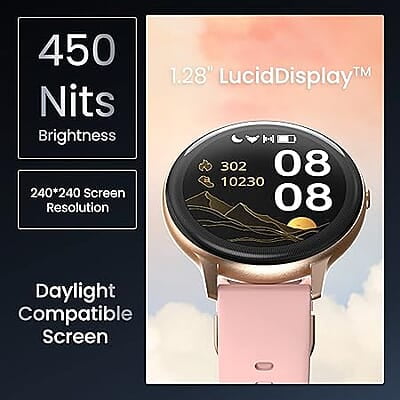 Ambrane Fitshot Sphere Round Smart Watch (Pearl Pink) Ambrane Fitshot Sphere Round Smart Watch (Pearl Pink)