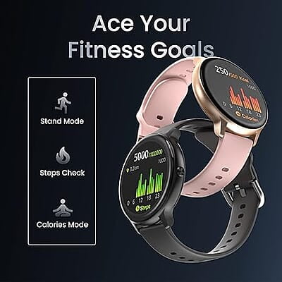 Ambrane Fitshot Sphere Round Smart Watch (Pearl Pink) Ambrane Fitshot Sphere Round Smart Watch (Pearl Pink)