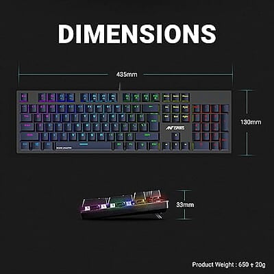 Ant Esports MK3400 V3 Pro Mechanical Gaming Keyboard, RGB 104 Keys Ultra-Slim LED Backlit USB Wired Keyboard with Blue Switch, Durable Keycaps/Anti-Ghosting/Spill-Resistant Mechanical Keyboard for PC Ant Esports MK3400 V3 Pro Mechanical Gaming Keyboard, RGB 104 Keys Ultra-Slim LED Backlit USB Wired Keyboard with Blue Switch, Durable Keycaps/Anti-Ghosting/Spill-Resistant Mechanical Keyboard for PC
