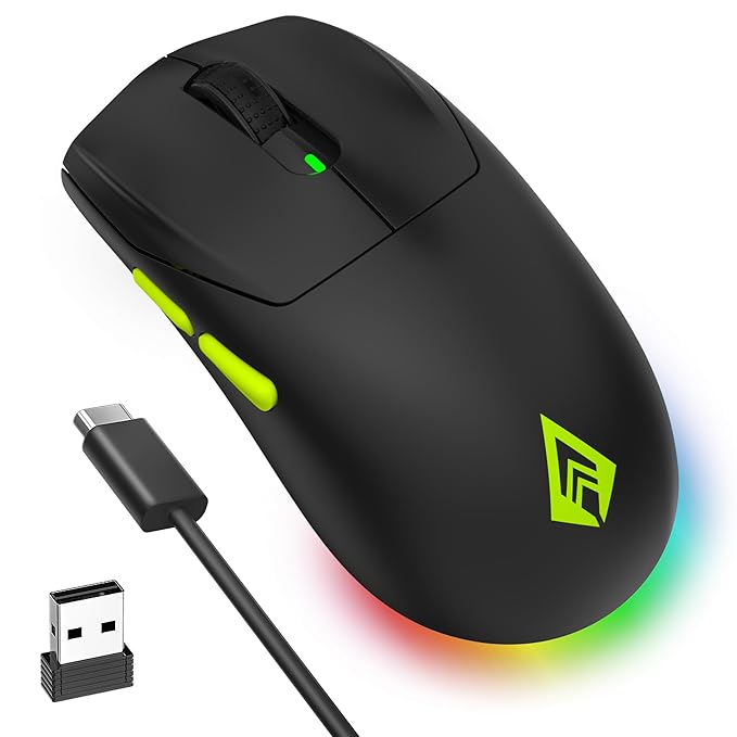 Archer Tech Lab Recurve 600 Wireless Gaming Mouse, Three Mode Connectivity (2.4G/Bluetooth/Wired), Adjustable 10000 DPI and 7 Buttons, 8 RGB Modes, Pi Archer Tech Lab Recurve 600 Wireless Gaming Mouse, Three Mode Connectivity (2.4G/Bluetooth/Wired), Adjustable 10000 DPI and 7 Buttons, 8 RGB Modes, Pi
