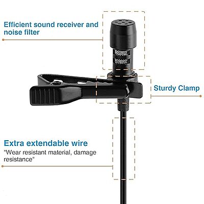 Clip-On Lapel Collar Mic – Dynamic 3.5mm Microphone for Clear Voice Recording – Ideal for YouTube, Interviews and Vlogging –Universal Compatibility with Smartphones, PCs, & Laptops Clip-On Lapel Collar Mic – Dynamic 3.5mm Microphone for Clear Voice Recording – Ideal for YouTube, Interviews and Vlogging –Universal Compatibility with Smartphones, PCs, & Laptops