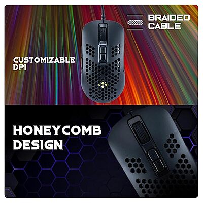 Cosmic Byte Orcus RGB Honeycomb Gaming USB Mouse with Software, New Upgraded, 12800DPI, Instant 825 Sensor, Ultra Lightweight 74Grams, Braided Cable Cosmic Byte Orcus RGB Honeycomb Gaming USB Mouse with Software, New Upgraded, 12800DPI, Instant 825 Sensor, Ultra Lightweight 74Grams, Braided Cable