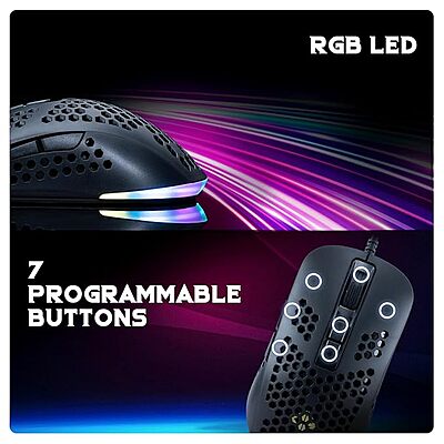 Cosmic Byte Orcus RGB Honeycomb Gaming USB Mouse with Software, New Upgraded, 12800DPI, Instant 825 Sensor, Ultra Lightweight 74Grams, Braided Cable Cosmic Byte Orcus RGB Honeycomb Gaming USB Mouse with Software, New Upgraded, 12800DPI, Instant 825 Sensor, Ultra Lightweight 74Grams, Braided Cable