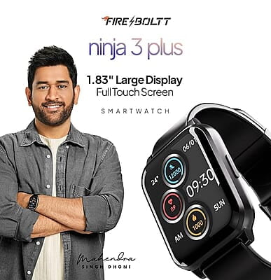 Fire-Boltt Ninja 3 Plus 1.83" Display Smartwatch Full Touch with 100+ Sports Modes with IP68, Sp02 Tracking, Over 100 Cloud Based Watch Faces Fire-Boltt Ninja 3 Plus 1.83" Display Smartwatch Full Touch with 100+ Sports Modes with IP68, Sp02 Tracking, Over 100 Cloud Based Watch Faces