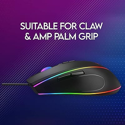 Redgear A-17 Gaming Mouse with Upto 6400 DPI, RGB Lighting and Braided Cable(Black) Redgear A-17 Gaming Mouse with Upto 6400 DPI, RGB Lighting and Braided Cable(Black)