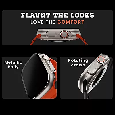 HAMMER Ultra Classic 2.01" Always on Display, Bluetooth Calling Smart Watch, Wireless Charging, 1 Extra Strap, Raise to Wake, in-Built Games HAMMER Ultra Classic 2.01" Always on Display, Bluetooth Calling Smart Watch, Wireless Charging, 1 Extra Strap, Raise to Wake, in-Built Games