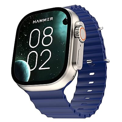 HAMMER Active 2.0 1.95" Display Bluetooth Calling Smart Watch with Metal Body, in-Built Games, Wireless Charging, AOD, 600 NITS Brightness (Blue) HAMMER Active 2.0 1.95" Display Bluetooth Calling Smart Watch with Metal Body, in-Built Games, Wireless Charging, AOD, 600 NITS Brightness (Blue)