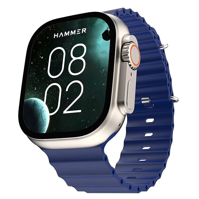 HAMMER Active 2.0 1.95" Display Bluetooth Calling Smart Watch with Metal Body, in-Built Games, Wireless Charging, AOD, 600 NITS Brightness (Blue) HAMMER Active 2.0 1.95" Display Bluetooth Calling Smart Watch with Metal Body, in-Built Games, Wireless Charging, AOD, 600 NITS Brightness (Blue)