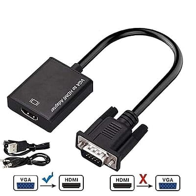VGA to HDMI Converter Adapter 1080P (Male to Female) for Computer, Desktop, Laptop, PC, Monitor, Projector VGA to HDMI Converter Adapter 1080P (Male to Female) for Computer, Desktop, Laptop, PC, Monitor, Projector