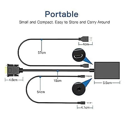 VGA to HDMI Converter Adapter 1080P (Male to Female) for Computer, Desktop, Laptop, PC, Monitor, Projector VGA to HDMI Converter Adapter 1080P (Male to Female) for Computer, Desktop, Laptop, PC, Monitor, Projector