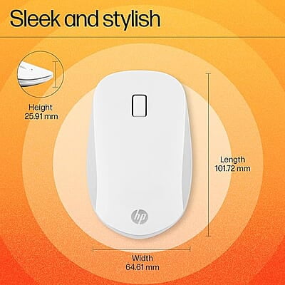 HP 410 Slim White Bluetooth Mouse/Bluetooth 5 connection/12 Month Battery life/1000-2000 dpi Multi-Surface Sensor/Compact and Ambidextrous Design HP 410 Slim White Bluetooth Mouse/Bluetooth 5 connection/12 Month Battery life/1000-2000 dpi Multi-Surface Sensor/Compact and Ambidextrous Design