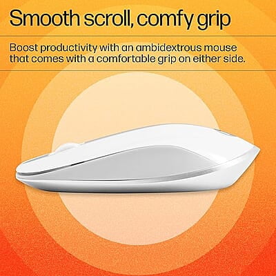 HP 410 Slim White Bluetooth Mouse/Bluetooth 5 connection/12 Month Battery life/1000-2000 dpi Multi-Surface Sensor/Compact and Ambidextrous Design HP 410 Slim White Bluetooth Mouse/Bluetooth 5 connection/12 Month Battery life/1000-2000 dpi Multi-Surface Sensor/Compact and Ambidextrous Design