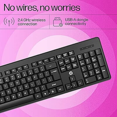 HP K160 Wireless Keyboard/Quick Comfy accurate/12 Fn Shortcut Keys/Plug and Play USB/ 3 Years Warranty, Black HP K160 Wireless Keyboard/Quick Comfy accurate/12 Fn Shortcut Keys/Plug and Play USB/ 3 Years Warranty, Black