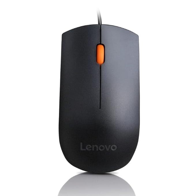 Lenovo 300 Wired Plug & Play USB Mouse, High Resolution 1600 DPI Optical Sensor, 3-Button Design with clickable Scroll Wheel, Ambidextrous, Ergonomic Lenovo 300 Wired Plug & Play USB Mouse, High Resolution 1600 DPI Optical Sensor, 3-Button Design with clickable Scroll Wheel, Ambidextrous, Ergonomic