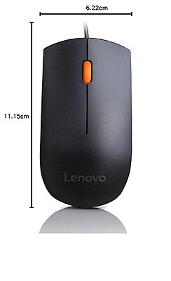 Lenovo 300 Wired Plug & Play USB Mouse, High Resolution 1600 DPI Optical Sensor, 3-Button Design with clickable Scroll Wheel, Ambidextrous, Ergonomic Lenovo 300 Wired Plug & Play USB Mouse, High Resolution 1600 DPI Optical Sensor, 3-Button Design with clickable Scroll Wheel, Ambidextrous, Ergonomic