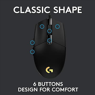 Logitech G102 USB Light Sync Gaming Mouse with Customizable RGB Lighting, 6 Programmable Buttons, Gaming Grade Sensor, 8K DPI Tracking, 16.8mn Color, Logitech G102 USB Light Sync Gaming Mouse with Customizable RGB Lighting, 6 Programmable Buttons, Gaming Grade Sensor, 8K DPI Tracking, 16.8mn Color,