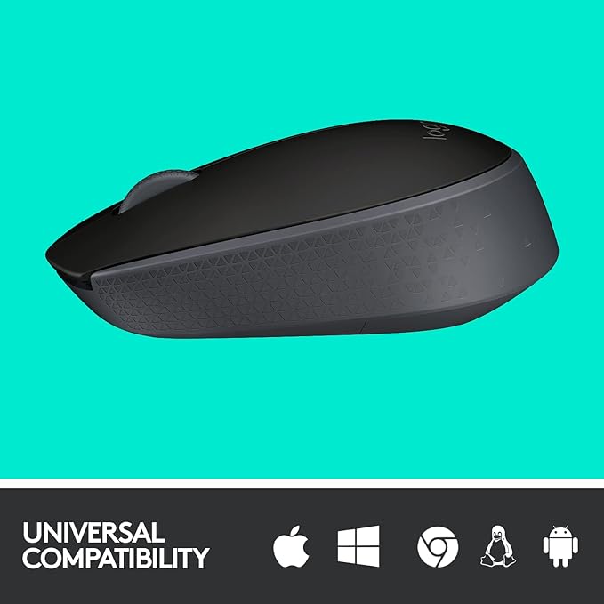 Logitech B170 Wireless Mouse, 2.4 GHz with USB Nano Receiver, Optical Tracking, 12-Months Battery Life, Ambidextrous, PC/Mac/Laptop - Black Logitech B170 Wireless Mouse, 2.4 GHz with USB Nano Receiver, Optical Tracking, 12-Months Battery Life, Ambidextrous, PC/Mac/Laptop - Black