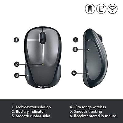Logitech M235 Wireless Mouse, 1000 DPI Optical Tracking, 12 Month Life Battery, Compatible with Windows, Mac, Chromebook/PC/Laptop Logitech M235 Wireless Mouse, 1000 DPI Optical Tracking, 12 Month Life Battery, Compatible with Windows, Mac, Chromebook/PC/Laptop