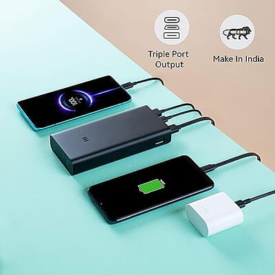 MI Power Bank 3i 20000mAh Lithium Polymer 18W Fast Power Delivery Charging | Input- Type C | Micro USB| Triple Output MI Power Bank 3i 20000mAh Lithium Polymer 18W Fast Power Delivery Charging | Input- Type C | Micro USB| Triple Output