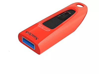 SanDisk Ultra USB 3.0 Flash Drive, CZ48 64GB, USB3.0, Red, Up to 130MB/s, Stylish Sleek Design, 5Y SanDisk Ultra USB 3.0 Flash Drive, CZ48 64GB, USB3.0, Red, Up to 130MB/s, Stylish Sleek Design, 5Y