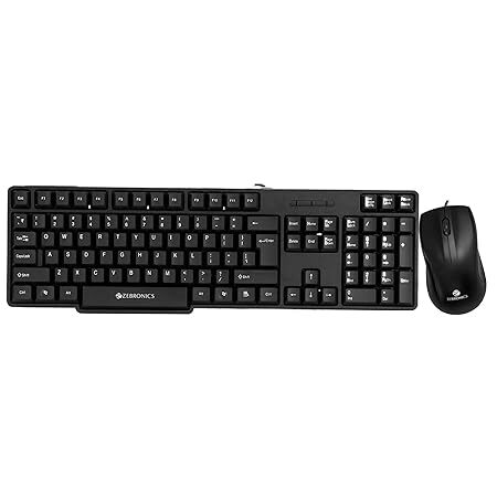 ZEBRONICS JUDWAA 880 Wired USB Keyboard & Mouse Combo, Plug & Play, 105 +12 Integrated Multimedia Keys, 3 Button Mouse, 1000 DPI, High Precision, Advanced Optical Sensor ZEBRONICS JUDWAA 880 Wired USB Keyboard & Mouse Combo, Plug & Play, 105 +12 Integrated Multimedia Keys, 3 Button Mouse, 1000 DPI, High Precision, Advanced Optical Sensor